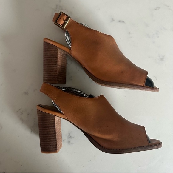 Madewell The Cary Sandal Open Toe Brown Leather Mules Size 9- SH19 - Picture 5 of 11